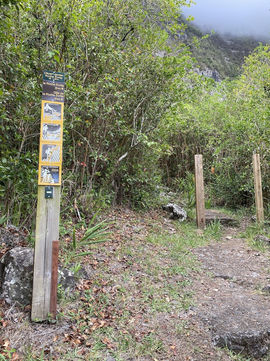 Début sentier Roche Ecrite